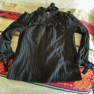 Madewell eyelet mockneck top